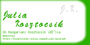 julia kosztocsik business card